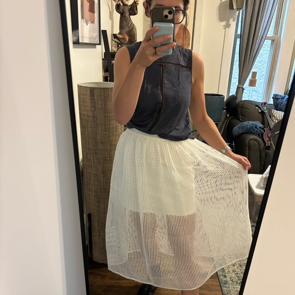 Sunday in Brooklyn Sheet Overlay A-Line Skirt/ S - Picture 5 of 8